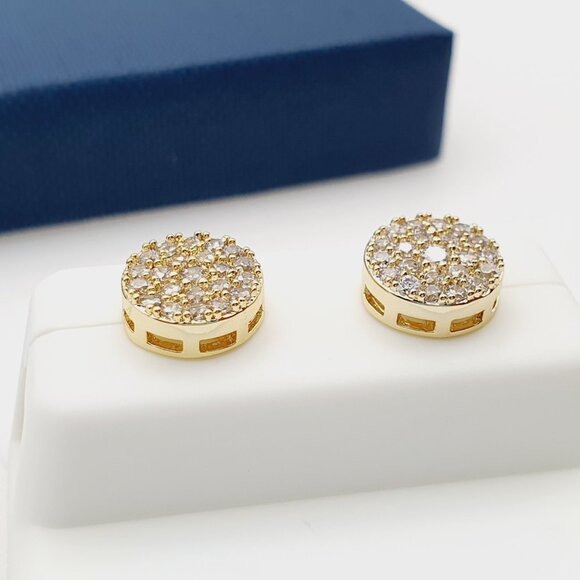 14K Gold Plated Cubic Zircon Earrings, INUS1BR304 - Picture 9 of 10